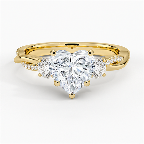 18K Yellow Gold Petite Twisted Vine Three Stone Diamond Ring (2/5 ct. tw.)