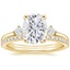 18K Yellow Gold Three Stone Floating Diamond Ring with Luxe Ballad Diamond Ring (1/4 ct. tw.)