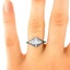 The Eudora Ring, smallzoomed in top view on a hand