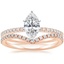 14K Rose Gold Luxe Ballad Diamond Ring (1/4 ct. tw.) with Flair Diamond Ring (1/6 ct. tw.)