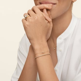 Three-Prong Diamond Tennis Bracelet