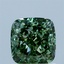 1.53 Ct. Fancy Vivid Green Cushion Lab Grown Diamond