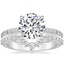 18K White Gold Luxe Elodie Diamond Ring (1/4 ct. tw.) with Luxe Lunette Diamond Ring (1/3 ct. tw.)