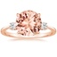 14K Rose Gold Petite Selene Three Stone Diamond Ring (1/10 ct. tw.), smalltop view