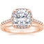 14K Rose Gold Odessa Diamond Ring (1/4 ct. tw.) with Petite Comfort Fit Wedding Ring