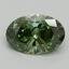1.04 Ct. Fancy Vivid Green Oval Lab Grown Diamond