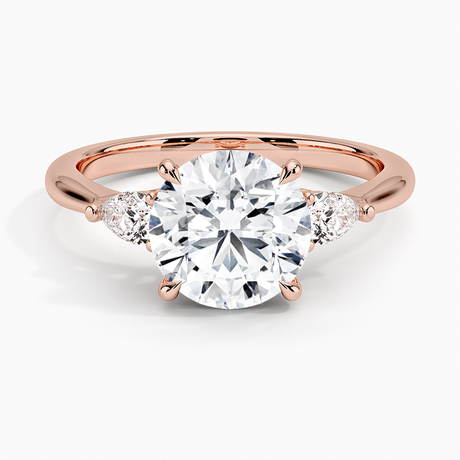 14K Rose Gold Petite Opera Three Stone Diamond Ring (1/4 ct. tw.)