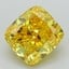 2.62 Ct. Fancy Vivid Yellow Cushion Lab Grown Diamond
