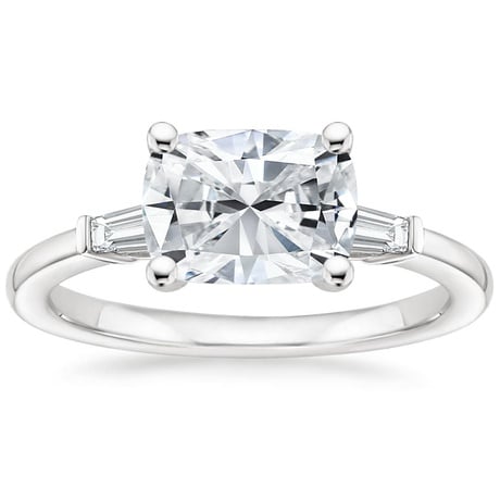 18K White Gold East West Tapered Baguette Diamond Ring