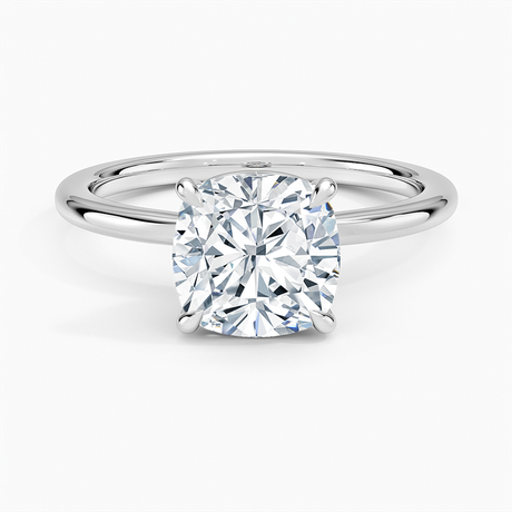 18K White Gold Hidden Heart Solitaire Ring
