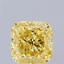 2.59 Ct. Fancy Vivid Yellow Cushion Lab Grown Diamond