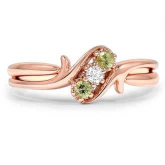 Custom Peridot and Diamond Ring