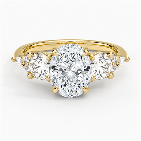 18K Yellow Gold Luxe Nadia Three Stone Diamond Ring