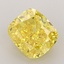 3.09 Ct. Fancy Vivid Yellow Cushion Lab Grown Diamond