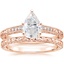14KR Moissanite Luxe Hudson Diamond Bridal Set, smalltop view