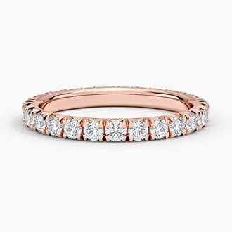 French Pavé Eternity Lab Diamond Ring (1 ct. tw.) in 14K Rose Gold