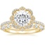 18KY Moissanite Reina Diamond Ring with Versailles Diamond Ring (3/8 ct. tw.), smalltop view