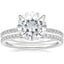 PT Moissanite Demi Diamond Ring with Luxe Ballad Diamond Ring, smalltop view