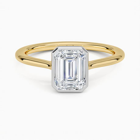 Mixed Metal Petite Luna Bezel Ring