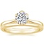 18K Yellow Gold Caliana Ring with Petite Comfort Fit Wedding Ring