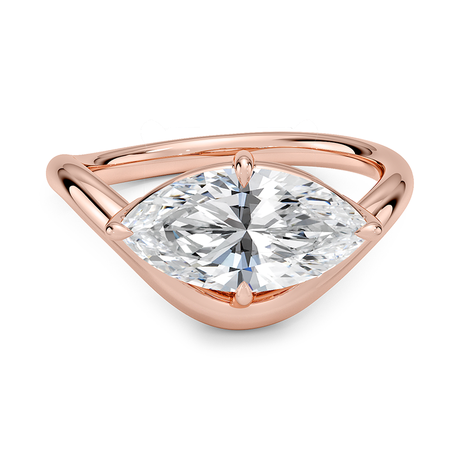 14K Rose Gold Silhouette Solitaire Ring