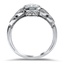 Antique Inspired Floral Milgrain Diamond Ring, smallside view