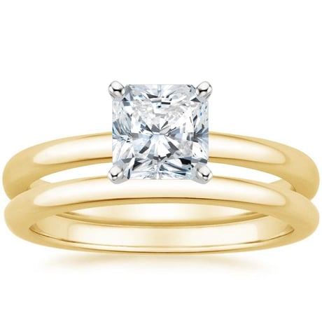 18K Yellow Gold 2mm Comfort Fit Bridal Set