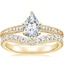 18K Yellow Gold Luxe Hudson Diamond Ring (1/10 ct. tw.) with Luxe Flair Diamond Ring (1/3 ct. tw.)