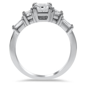 Custom Trapezoid and Tapered Baguette Five Stone Engagement Ring