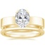 18K Yellow Gold Parker Ring with Petite Comfort Fit Wedding Ring