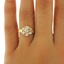 The Leucadia Ring, smalltop view on a hand