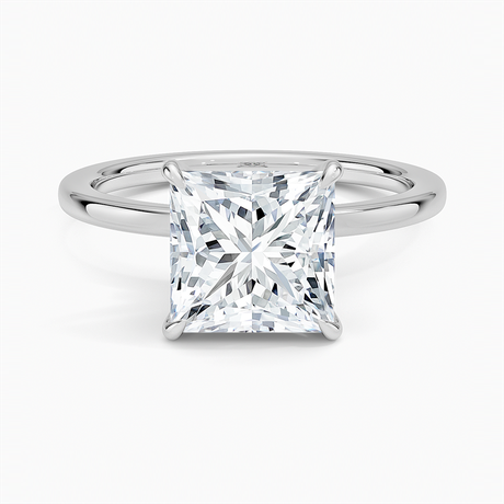 18K White Gold Secret Halo 1.5mm Diamond Ring