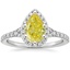 18K White Gold Joy Half Coverage Diamond Ring, smalltop view