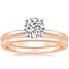 14K Rose Gold Four-Prong Petite Comfort Fit Bridal Set