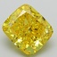 2.82 Ct. Fancy Vivid Yellow Cushion Lab Grown Diamond