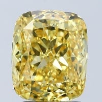 3.07 Ct. Fancy Intense Yellow Cushion Lab Grown Diamond