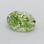 1.03 Ct. Fancy Vivid  Green Oval Lab Grown Diamond