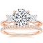 14K Rose Gold Princess Cut Three Stone Diamond Ring with Luxe Ballad Diamond Ring (1/4 ct. tw.)