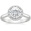 18K White Gold Lotus Flower Halo Diamond Ring (1/4 ct. tw.), smalltop view