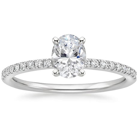 18K White Gold Ballad Diamond Ring (1/8 ct. tw.) with Flair Diamond Ring (1/6 ct. tw.)