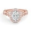 Custom Oval Halo with Milgrain Diamond Ring