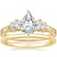 18K Yellow Gold Three Stone Hudson Diamond Ring (1/3 ct. tw.) with Petite Comfort Fit Wedding Ring