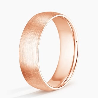 Matte Comfort Fit 6mm Wedding Ring in 14K Rose Gold