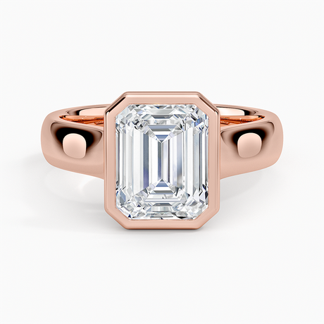 14K Rose Gold Luna 4mm Bezel Ring