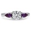 Custom Three Stone Trellis Ring with Pear Alexandrites