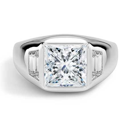 Sloane Three Stone Trapezoid Dome Diamond Ring (1/2 ct. tw.)