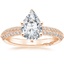 18K Rose Gold Tacori Sculpted Crescent Knife Edge Diamond Ring, smalltop view