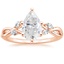 14K Rose Gold Willow Diamond Ring (1/8 ct. tw.), smalltop view