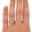 The Dovie Ring, smallzoomed in top view on a hand