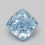 1.12 Ct. Fancy Vivid Blue Cushion Lab Grown Diamond